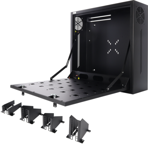 Billede af CCTV monteringsskab metal med nøglelås.