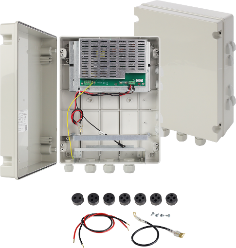 Billede af SWBH-120 Strømforsyning i ABS IP44 plastkabinet PSU 52V/120W/7Ah buffer, 